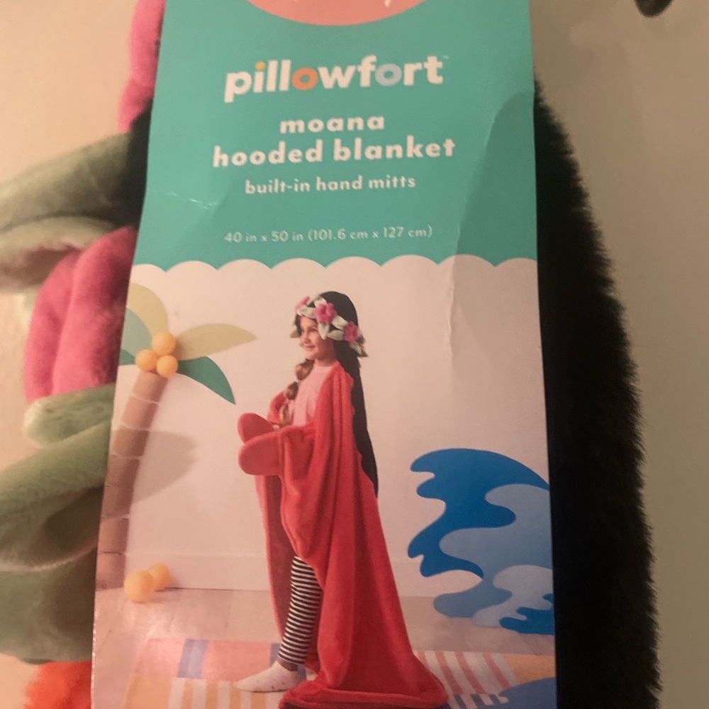 Disney Moana Hooded Blanket Pillowfort NWT Kids Robe/ Throw - Picture 13 of 14